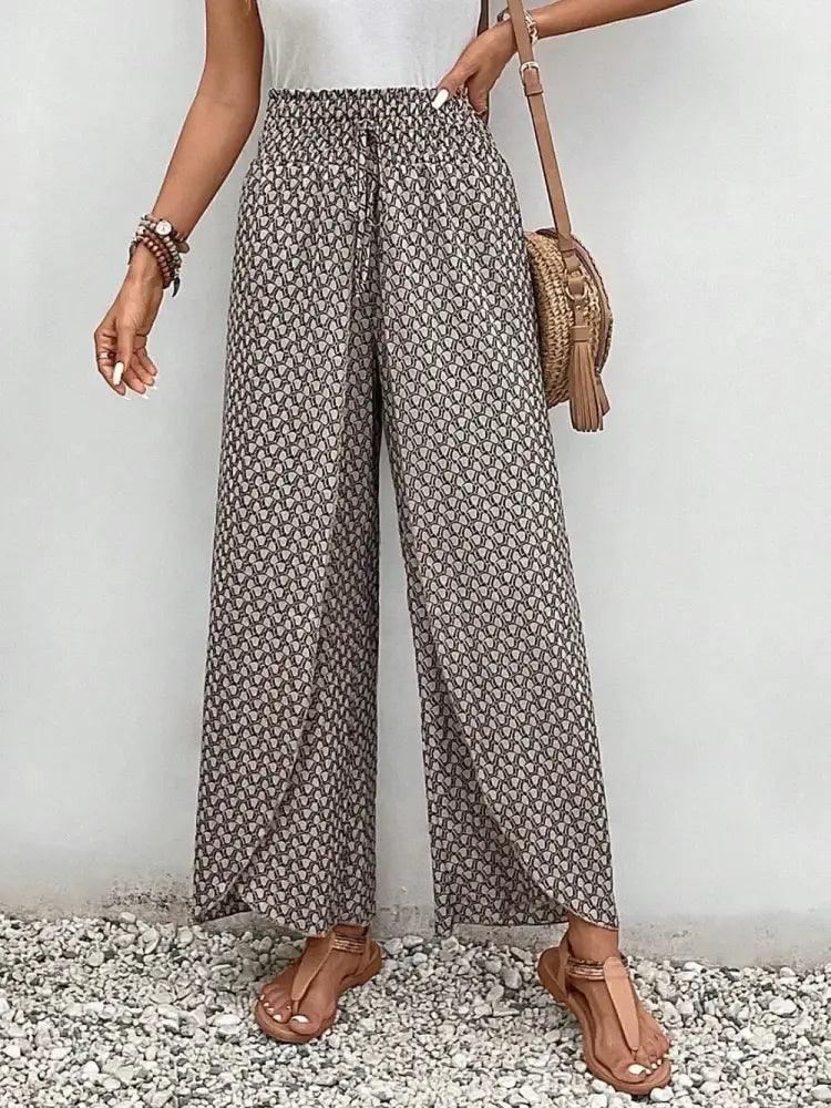 Tied Printed Wide Leg Pants - Update AvenueBoho VibesTrendsi10010037060132810010037060132817f348ba - 7cdd - 444d - a60c - c9350421c380 - MaxLight Gray