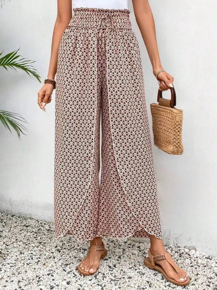 Tied Printed Wide Leg Pants - Update AvenueBoho VibesTrendsi1001003706096051001003706096055cab0053 - 63f0 - 448e - bf79 - cf2a88215305 - MaxPale Blush