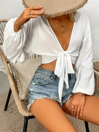 Tied V - Neck Cropped Cover - Up - Update AvenueTrendsi100100395078889100100395078889ffe429a2 - df1c - 4f16 - b443 - 6353fbf09eb9 - MaxWhite