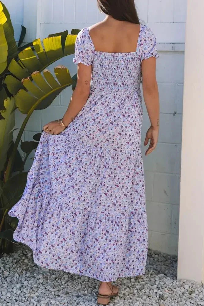 Tiered Floral Shirred High Waist Maxi Dress - Update AvenueEffortless Elegance: DressesTrendsi1001009727726411001009727726419281bd52 - 4685 - 4ba9 - b9e0 - 3e5f17e19c42 - Max - OriginLavender