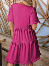 Tiered Notched Short Sleeve Mini Dress - Update AvenueEffortless Elegance: DressesTrendsi100100382281151100100382281151c2aa48ba - de30 - 4c3d - 8360 - a0ad0c2d8200 - Max - OriginHot Pink
