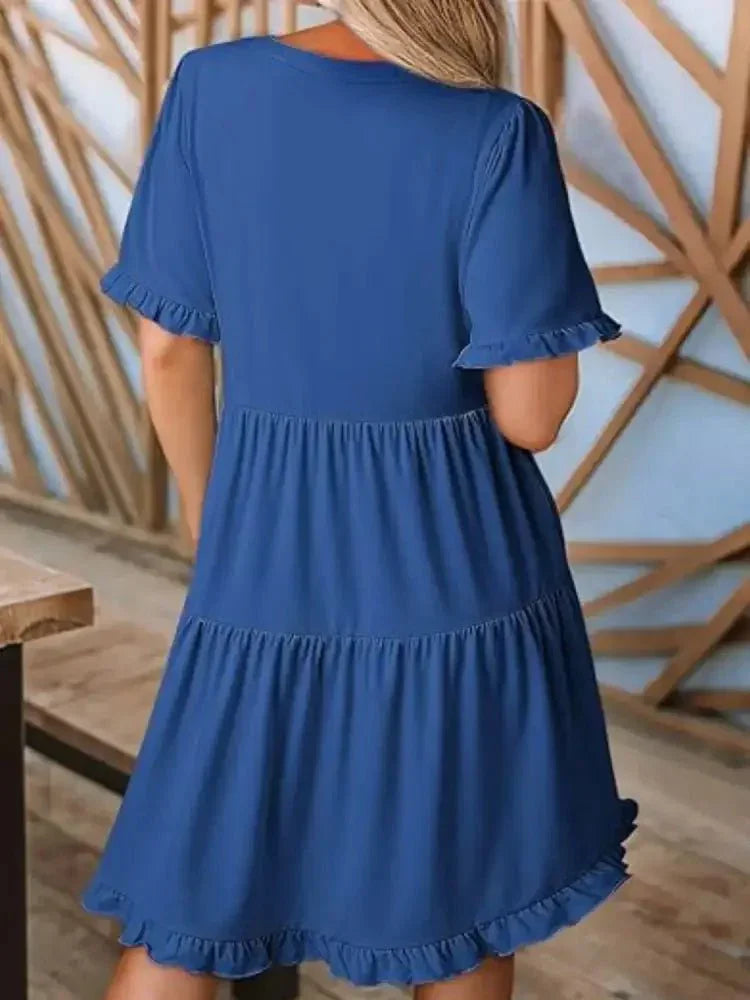 Tiered Notched Short Sleeve Mini Dress - Update AvenueEffortless Elegance: DressesTrendsi100100382281607100100382281607722274fe - 2fe9 - 4718 - b0fc - e0d3e2b6e132 - Max - OriginRoyal Blue