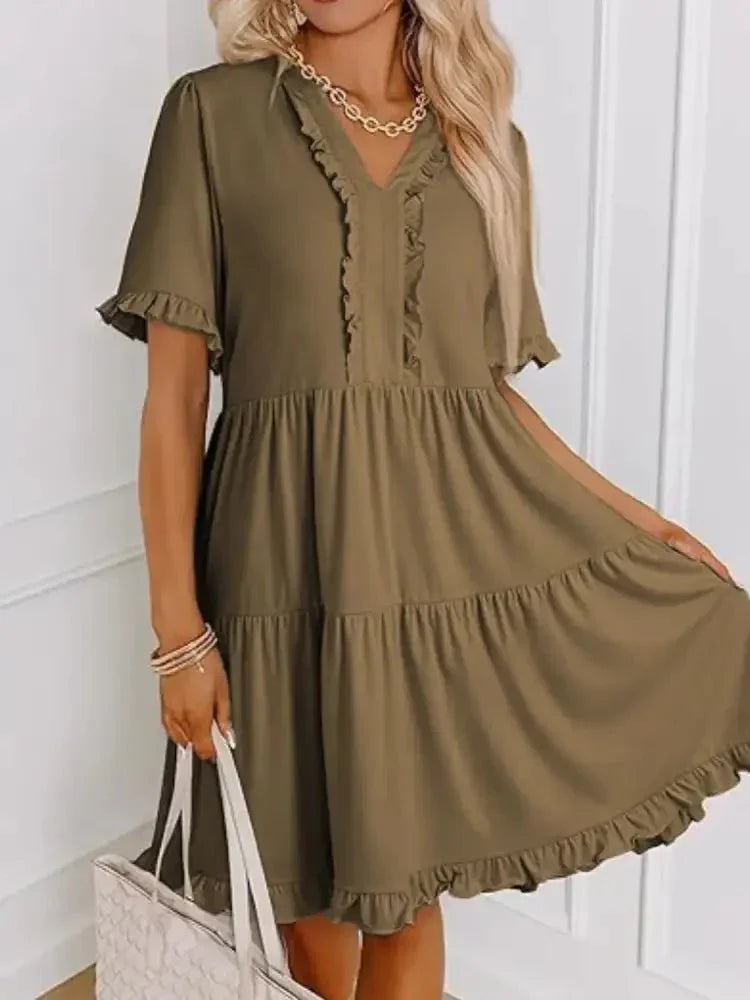 Tiered Notched Short Sleeve Mini Dress - Update AvenueEffortless Elegance: DressesTrendsi10010038228212010010038228212074d14485 - cb8e - 4afa - a7ef - a5a3b25b0414 - Max - OriginTaupe