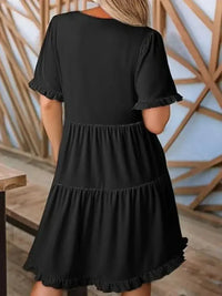 Tiered Notched Short Sleeve Mini Dress - Update AvenueEffortless Elegance: DressesTrendsi100100382286956100100382286956af65298a - 4473 - 4b85 - bf87 - ae06c56667a4 - Max - OriginBlack