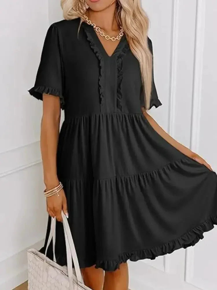 Tiered Notched Short Sleeve Mini Dress - Update AvenueEffortless Elegance: DressesTrendsi100100382286956100100382286956d0be9c8c - f394 - 45fb - 8d5c - dccbe720f591 - Max - OriginBlack