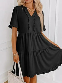 Tiered Notched Short Sleeve Mini Dress - Update AvenueEffortless Elegance: DressesTrendsi100100382286956100100382286956d0be9c8c - f394 - 45fb - 8d5c - dccbe720f591 - Max - OriginBlack
