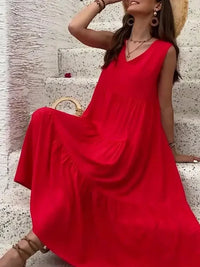 Tiered V - Neck Sleeveless Dress - Update AvenueTrendsi1001002236649931001002236649932a43252d - 235b - 43db - 8f2f - af5993e8afb1 - MaxRust