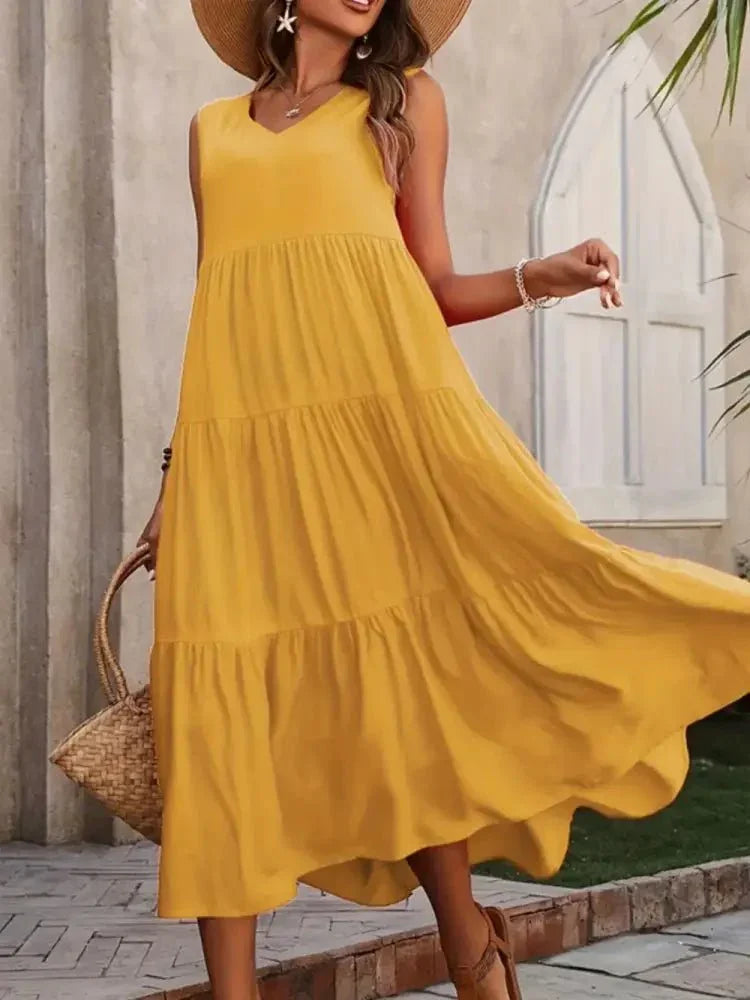 Tiered V - Neck Sleeveless Dress - Update AvenueTrendsi10010022366599410010022366599430c6159d - 468d - 4b4f - a5f5 - 7b7ea7f8b97d - MaxMustard