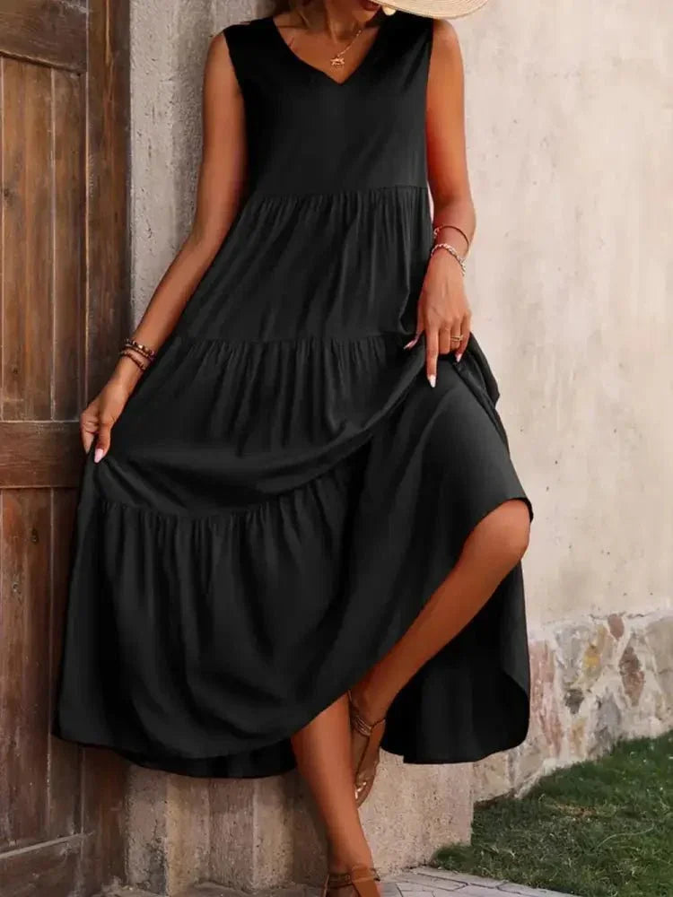 Tiered V - Neck Sleeveless Dress - Update AvenueTrendsi100100223666513100100223666513259fb0d3 - 9b80 - 45b3 - 826b - 9a5b2c7f8100 - MaxBlack