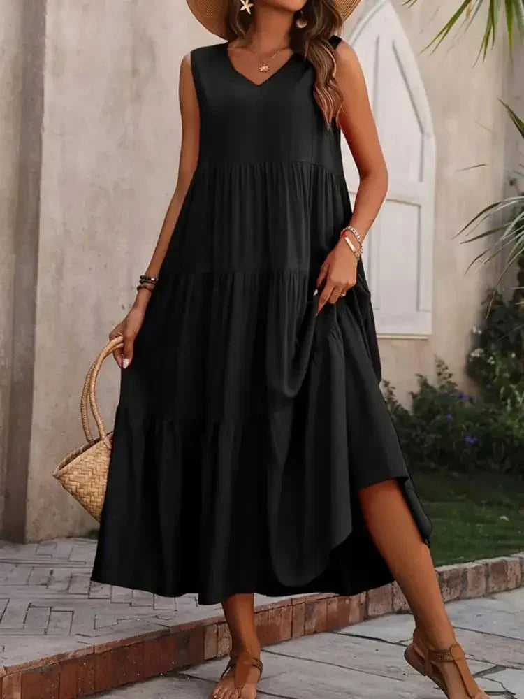 Tiered V - Neck Sleeveless Dress - Update AvenueTrendsi100100223666513100100223666513b6d312d0 - 7a2e - 4b7d - 9eed - 7a7c3e1e708d - MaxBlack