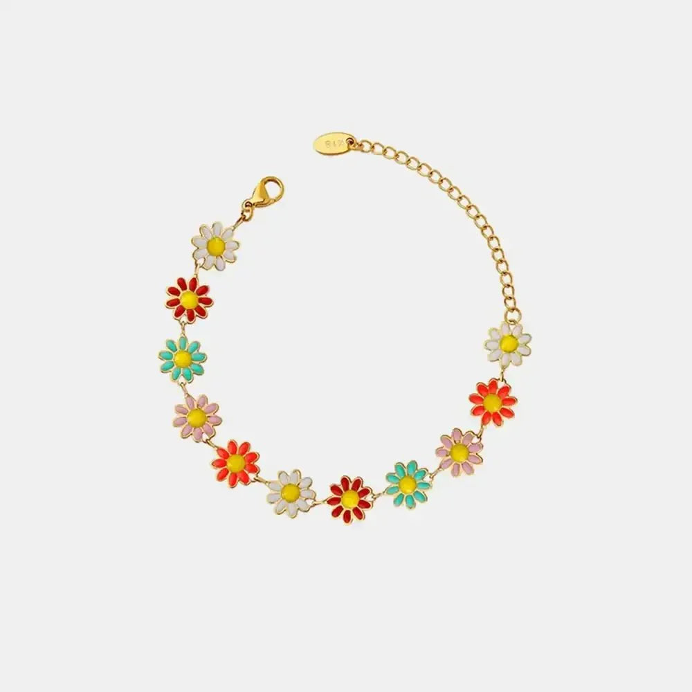 Titanium Steel Oil Drip Flower Bracelet - Update AvenueBraceletsTrendsi100500977191001100500977191001Titanium Steel Oil Drip Flower BraceletGold
