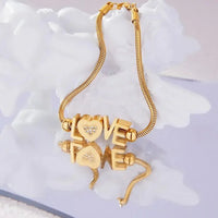 Titanium Steel Rhinestone Letter Bracelet - Update AvenueBraceletsTrendsi100500562312620100500562312620Titanium Steel Rhinestone Letter BraceletGold