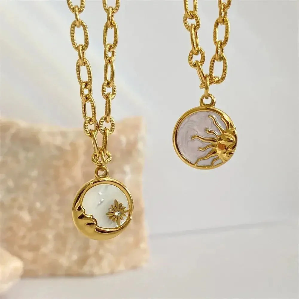 Titanium Steel Sun & Moon Necklace - Update AvenueNecklacesTrendsi100500586291557100500586291557Titanium Steel Sun & Moon NecklaceSun