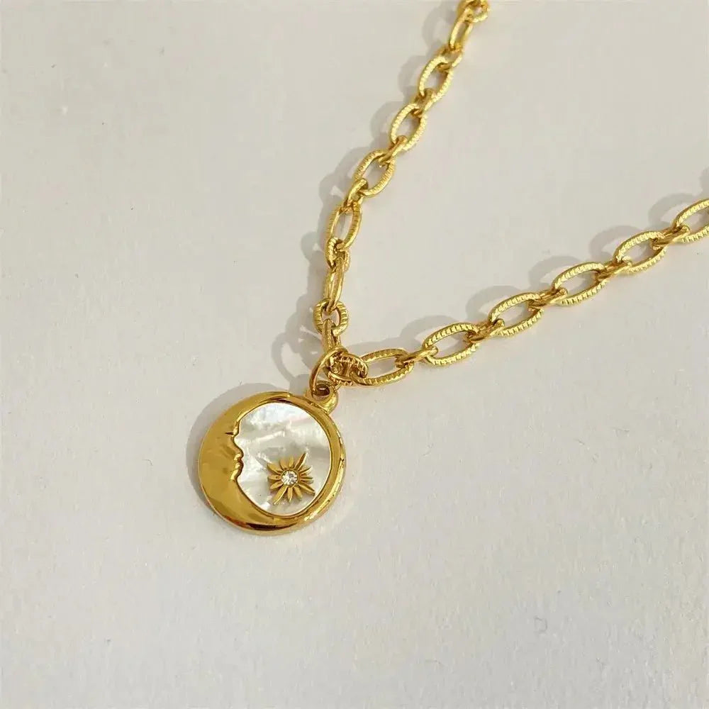 Titanium Steel Sun & Moon Necklace - Update AvenueNecklacesTrendsi100500586292179100500586292179Titanium Steel Sun & Moon NecklaceMoon