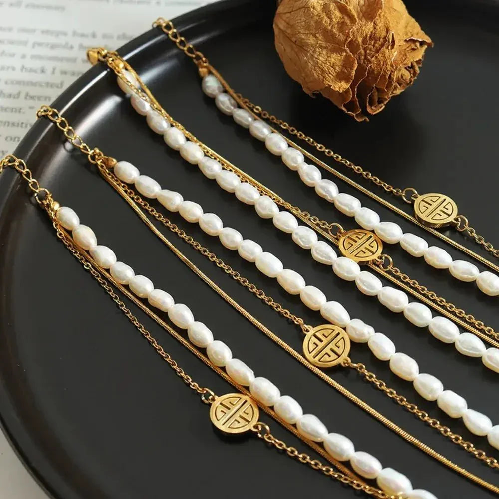 Titanium Steel Three - Layered Pearl Bracelet - Update AvenueBraceletsTrendsi100500630121447100500630121447Titanium Steel Three - Layered Pearl BraceletGold