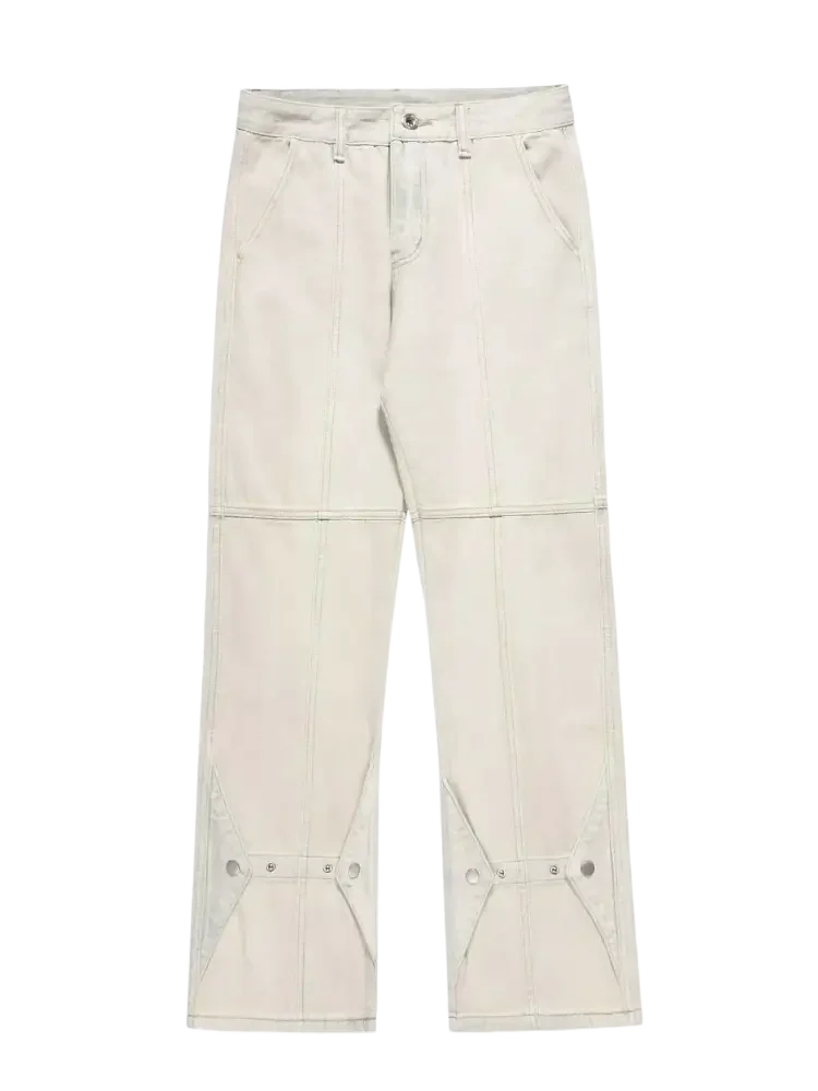 Trendsi men's wide leg jeans - Cream Utility Denim