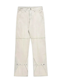 Trendsi men's wide leg jeans - Cream Utility Denim