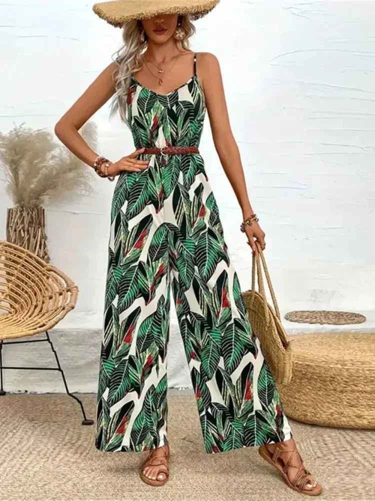 Tropical Print Spaghetti Strap Wide Leg Jumpsuit - Update AvenueVacation StyleTrendsi100100493360721100100493360721f5bb1c4a - 1c61 - 4e70 - a3e6 - 5bf0ddb33093 - MaxDark Green