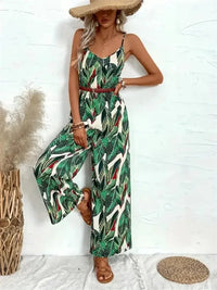 Tropical Print Spaghetti Strap Wide Leg Jumpsuit - Update AvenueVacation StyleTrendsi100100493360721100100493360721b2ceec48 - 8005 - 4d7b - bd93 - 3604ace55c09 - MaxDark Green