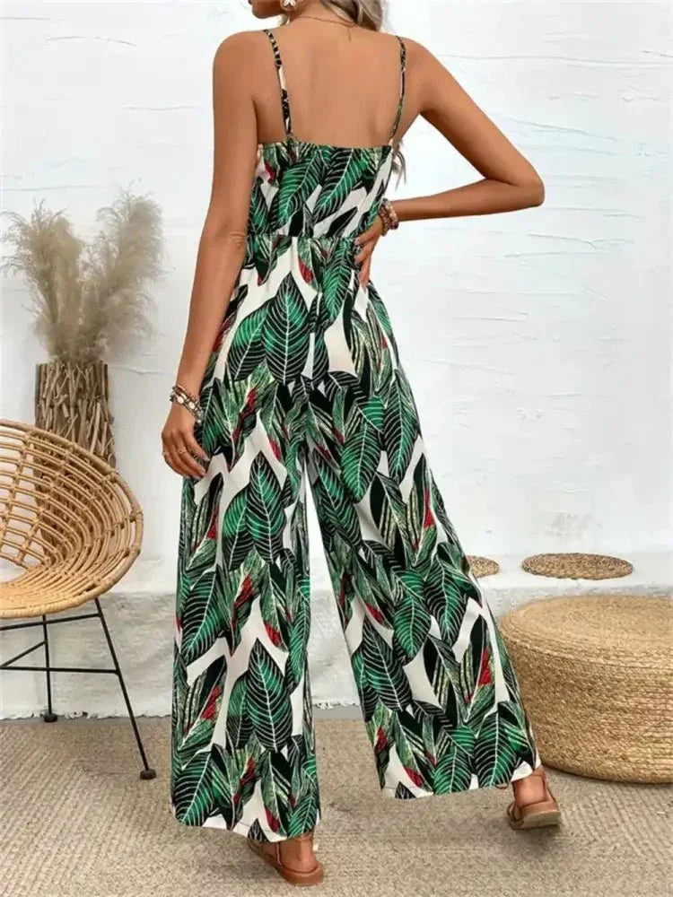 Tropical Print Spaghetti Strap Wide Leg Jumpsuit - Update AvenueVacation StyleTrendsi100100493360721100100493360721d424073c - 7a3a - 4c36 - b968 - 0958102fbcaf - MaxDark Green