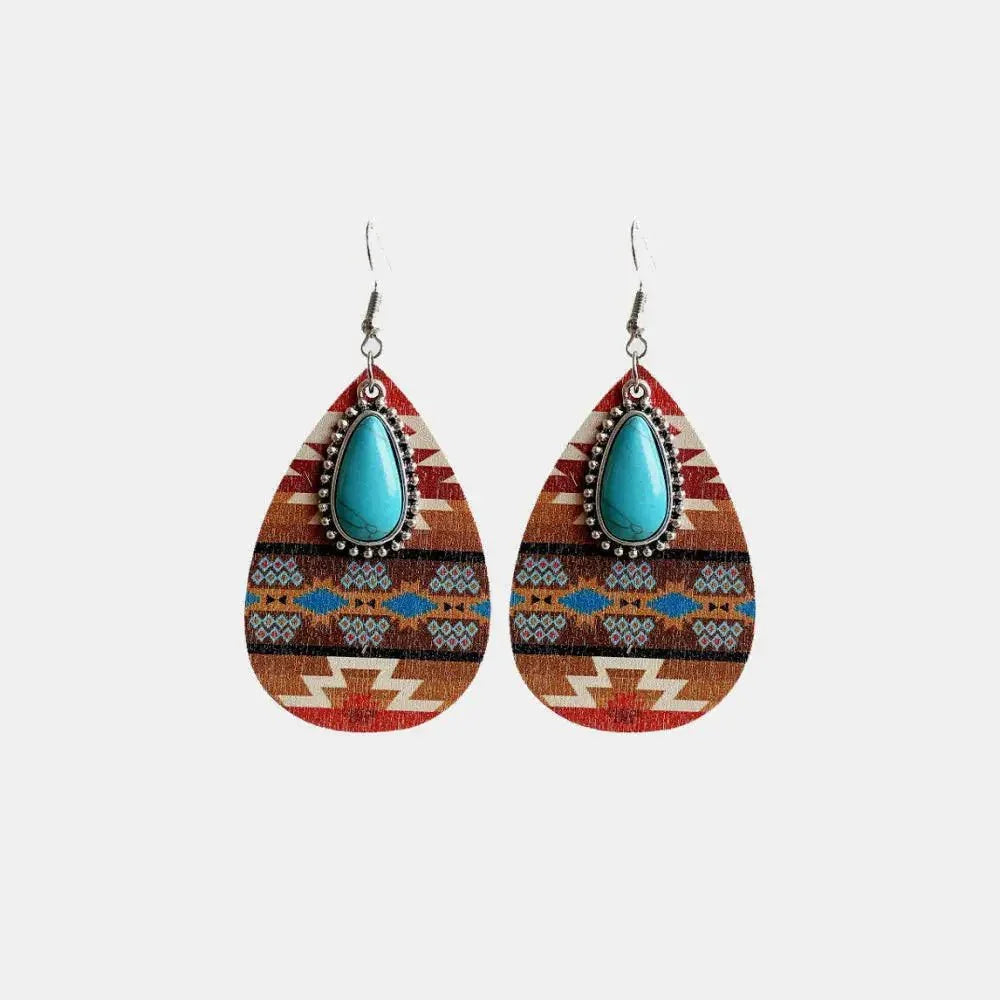 Turquoise Teardrop Shape Wooden Dangle Earrings - Update AvenueBoho VibesTrendsi1013000340816731013000340816733c4e5ba059cc40018bfc288b40b3f41a - MaxStyle A