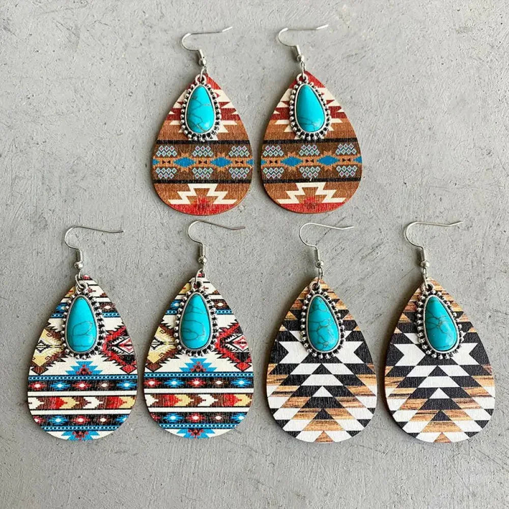 Turquoise Teardrop Shape Wooden Dangle Earrings - Update AvenueBoho VibesTrendsi101300034081673101300034081673f19048bdeb434a4389a29ce0aaa2ba54 - MaxStyle A