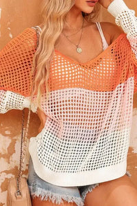 Twisted Back Round Neck Contrast Knit Cover Up - Update AvenueFestival VibesTrendsi1001003298557111001003298557114cfb9850 - cfa2 - 490d - 84bc - a14f76812253 - MaxTangerine