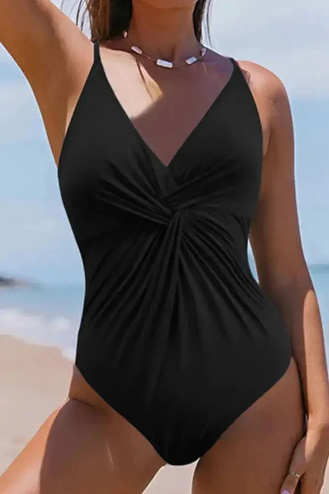 Twisted Crisscross V - Neck One - Piece Swimwear - Update AvenueTrendsi100100892901026100100892901026bbdcba76 - b473 - 4aa5 - 8caa - de0896c36607 - MaxBlack