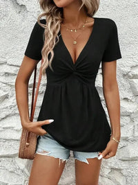 Twisted Front V - Neck T-Shirt - Update AvenueT-ShirtsTrendsi100100343090748100100343090748d0462b3335d544f4898429c3188e925e - Max - OriginBlack