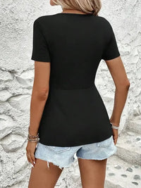 Twisted Front V - Neck T-Shirt - Update AvenueT-ShirtsTrendsi1001003430907481001003430907484d9c7e50893c4d0995ea20553c80687a - Max - OriginBlack