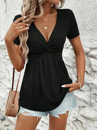Twisted Front V - Neck T-Shirt - Update AvenueT-ShirtsTrendsi100100343090748100100343090748ee0ab915b34c4d3cb0d40a7a453d767e - Max - OriginBlack