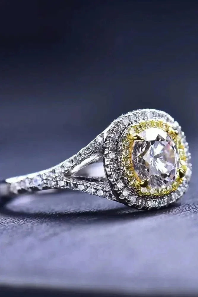Two - Tone 1 Carat Moissanite Ring - Update AvenueRingTrendsi100100826739043100100826739043Two - Tone 1 Carat Moissanite RingYellow/White