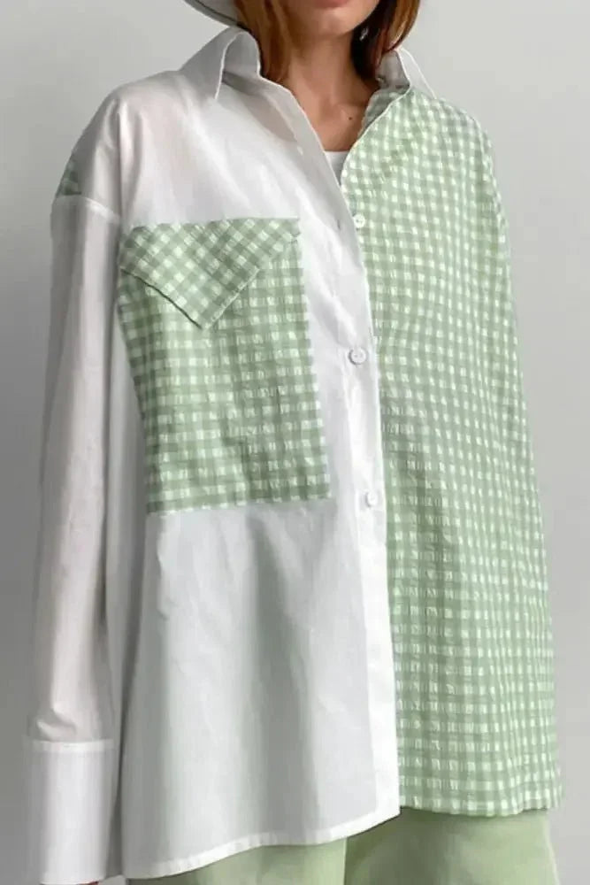 Two - Tone Plaid Button Down Long Sleeve Shirt - Update AvenueTrendsi100100893481554100100893481554cd970ce3 - 4ffa - 42bc - 9689 - c2dae0d6598f - MaxGum Leaf