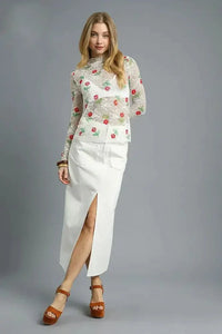 Umgee Floral Mock Neck Long Sleeve Sheer Top - Update AvenueT-ShirtsTrendsi100100587081932100100587081932a1079022 - c5fc - 4078 - a242 - 629f96418528 - Max - OriginWhite