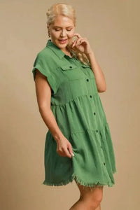Umgee Full Size Frayed Hemline Button Down Shirt Dress Plus Size - Update AvenueVacation StyleTrendsi100100525871280100100525871280b565b608 - 681c - 4fd1 - 97b0 - 3822365d9a31 - MaxGreen