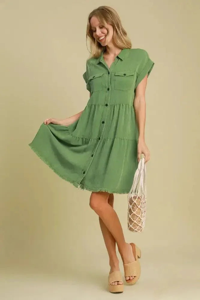 Umgee Full Size Frayed Hemline Button Down Shirt Dress Plus Size - Update AvenueVacation StyleTrendsi1001005258712801001005258712805a454b43 - 5602 - 4969 - 9727 - 8226e50ada8d - MaxGreen
