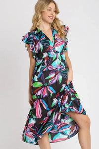 Umgee Full Size Leaf Print Double Layered Ruffle Sleeve Tiered Midi Dress Plus Size - Update AvenueVacation StyleTrendsi10010052962169510010052962169581b6a95c - 8c8f - 43e0 - 85c2 - 3a040d3bbbc7 - MaxBLACKMIX