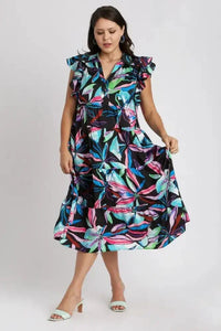 Umgee Full Size Leaf Print Double Layered Ruffle Sleeve Tiered Midi Dress Plus Size - Update AvenueVacation StyleTrendsi100100529621695100100529621695bc646760 - 28c0 - 4dcb - 9ff1 - e220c1df5f6f - MaxBLACKMIX