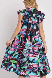 Umgee Full Size Leaf Print Double Layered Ruffle Sleeve Tiered Midi Dress Plus Size - Update AvenueVacation StyleTrendsi100100529621695100100529621695fd536a18 - 6296 - 4b66 - 9c34 - 6560ca4173c7 - MaxBLACKMIX