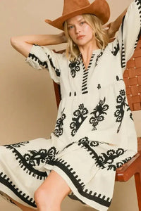 Umgee Printed Notched Midi Dress - Update AvenueFestival VibesTrendsi1001001060111421001001060111423feb9975 - cd50 - 472f - a7c2 - a77793a4a698 - MaxCream