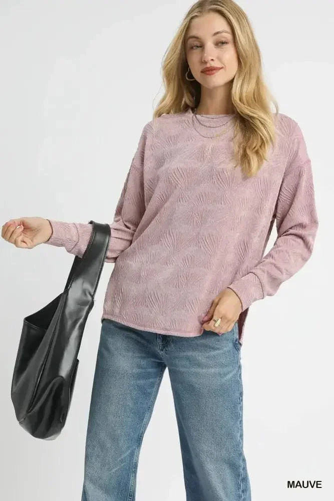Umgee Textured Knit Long Sleeve Top - Update AvenueT-ShirtsTrendsi100100484761672100100484761672e30a682f - 452c - 49d4 - 92bd - c13cafc20ef8 - Max - OriginMAUVE