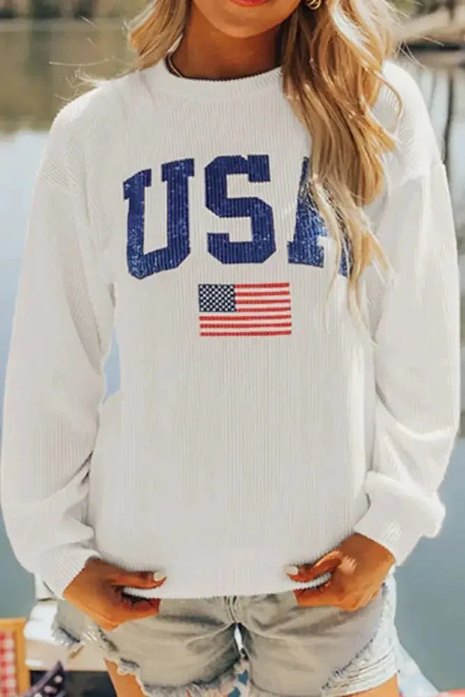 US Flag Corded Long Sleeve Sweatshirt - Update AvenueHonor the Stars and StripesTrendsi100100963166145100100963166145c178a695 - c78d - 4724 - bee9 - fdb571f01dad - MaxWhite