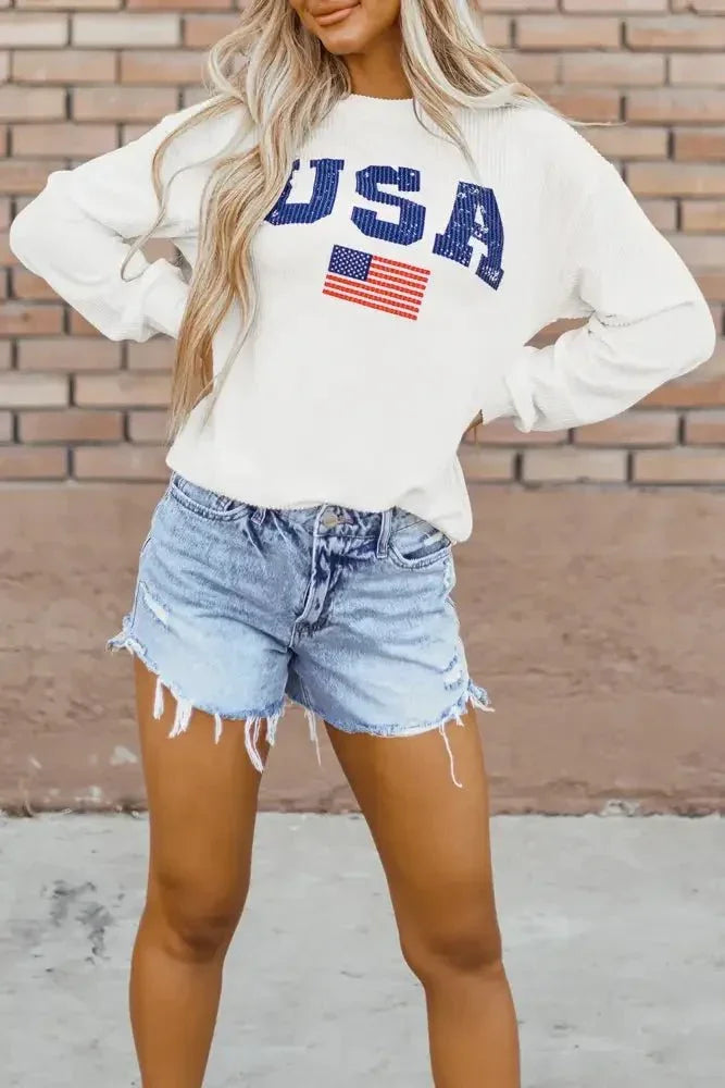 US Flag Corded Long Sleeve Sweatshirt - Update AvenueHonor the Stars and StripesTrendsi1001009631661451001009631661453c494255 - 7aeb - 4724 - 9688 - 4a90f0845cf5 - MaxWhite