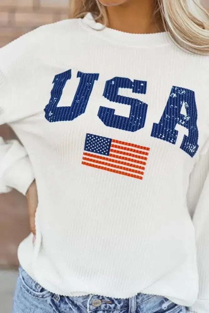 US Flag Corded Long Sleeve Sweatshirt - Update AvenueHonor the Stars and StripesTrendsi100100963166145100100963166145a122d893 - 3b74 - 4b43 - b214 - 88da65cac97a - MaxWhite