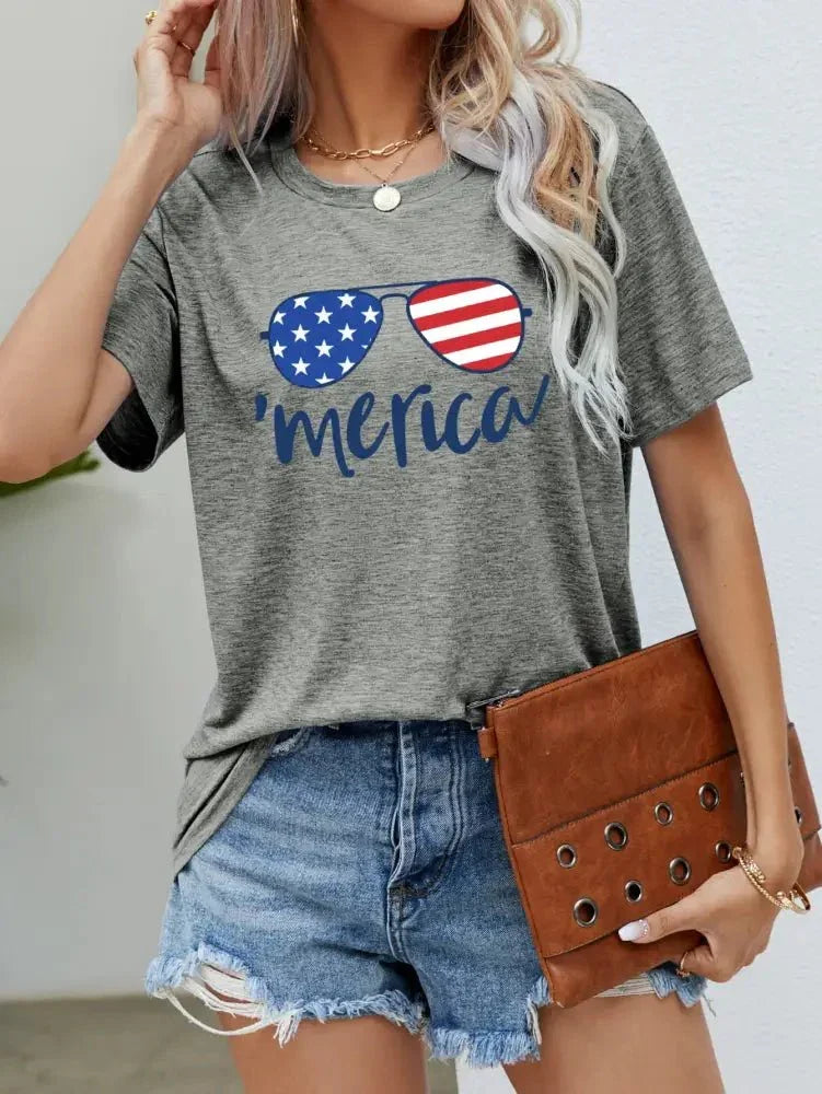US Flag Glasses Graphic Tee - Update AvenueHonor the Stars and StripesTrendsi1001015591208491001015591208496eb0806993484b888a684168e6c2ed9f - MaxMid Gray