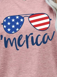 US Flag Glasses Graphic Tee - Update AvenueHonor the Stars and StripesTrendsi10010155912357710010155912357744ef4ab4c5894e0f91950a3840955619 - MaxBlush Pink
