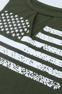 US Flag Graphic Cutout Round Neck Tank - Update AvenueHonor the Stars and StripesTrendsi100101106780570100101106780570afe487f707c64bf3b747a2e2f85a7cd7 - MaxArmy Green