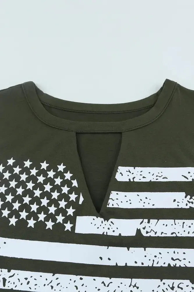 US Flag Graphic Cutout Round Neck Tank - Update AvenueHonor the Stars and StripesTrendsi100101106780570100101106780570fab672cd30534f92adbf936ce703183d - MaxArmy Green