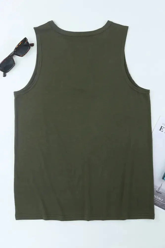 US Flag Graphic Cutout Round Neck Tank - Update AvenueHonor the Stars and StripesTrendsi100101106780570100101106780570e7db13810cdc4238a8f718f024a5ba1e - MaxArmy Green