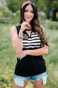 US Flag Graphic Cutout Round Neck Tank - Update AvenueHonor the Stars and StripesTrendsi10010110678059310010110678059386b909b0f7b541e894ffbd22becd567d - MaxBlack